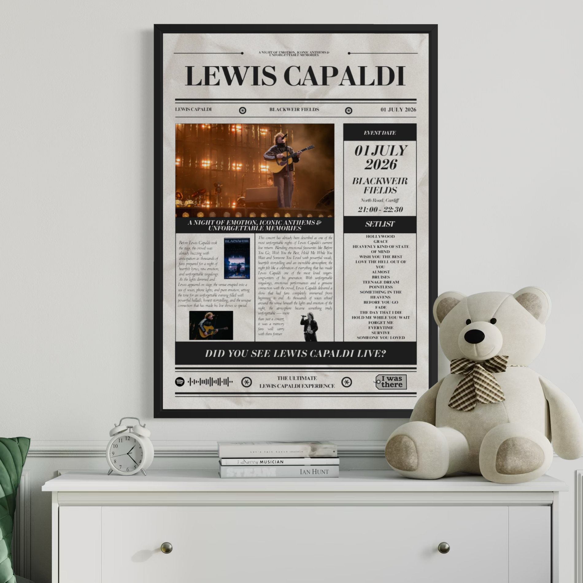 YUNGBLUD - Póster de concierto personalizado estilo periódico
