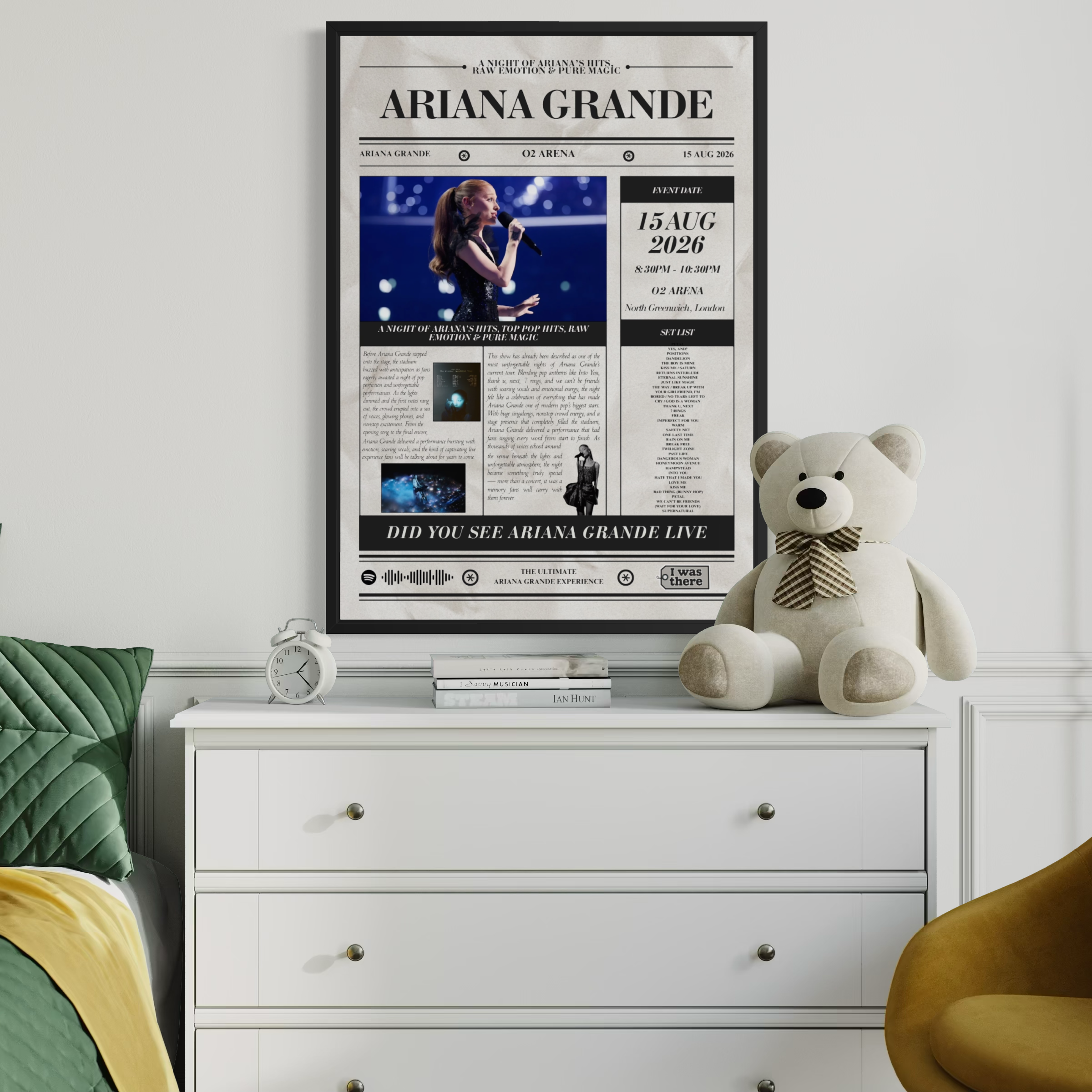 Ariana Grande - Personalised Newspaper Style Concert Poster