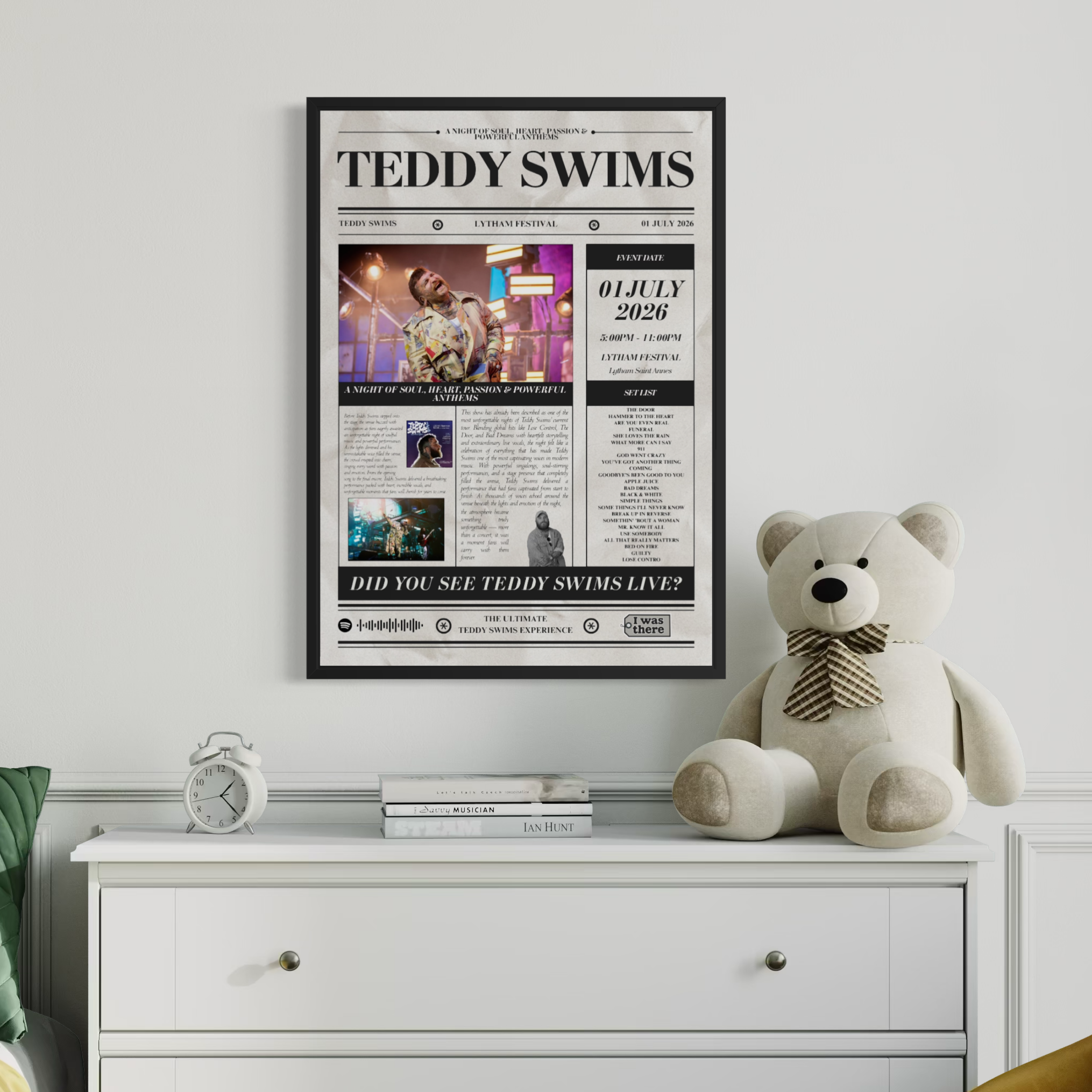 YUNGBLUD - Póster de concierto personalizado estilo periódico