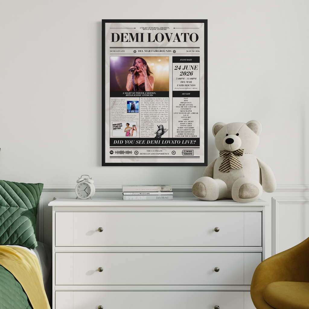 Demi Lovato - Personalised Newspaper Style Concert Poster (USA Tour)