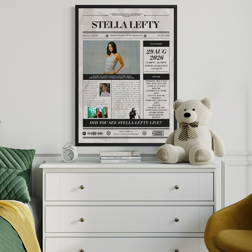 Stella Lefty - Personalised Newspaper Style Concert Poster (USA 2026 Tour)