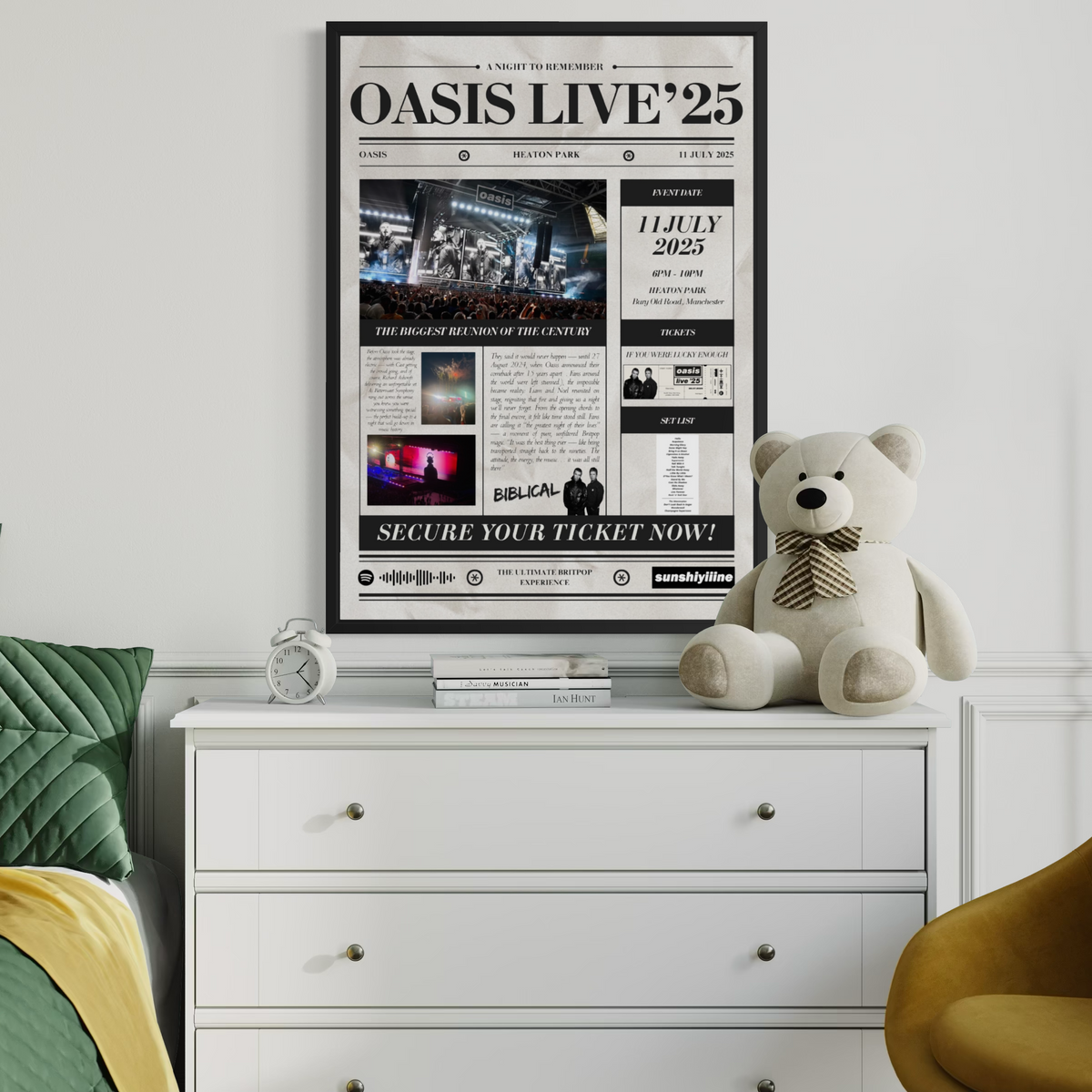 Oasis Live'25 Personalised Newspaper Poster - Oasis Inspired Print