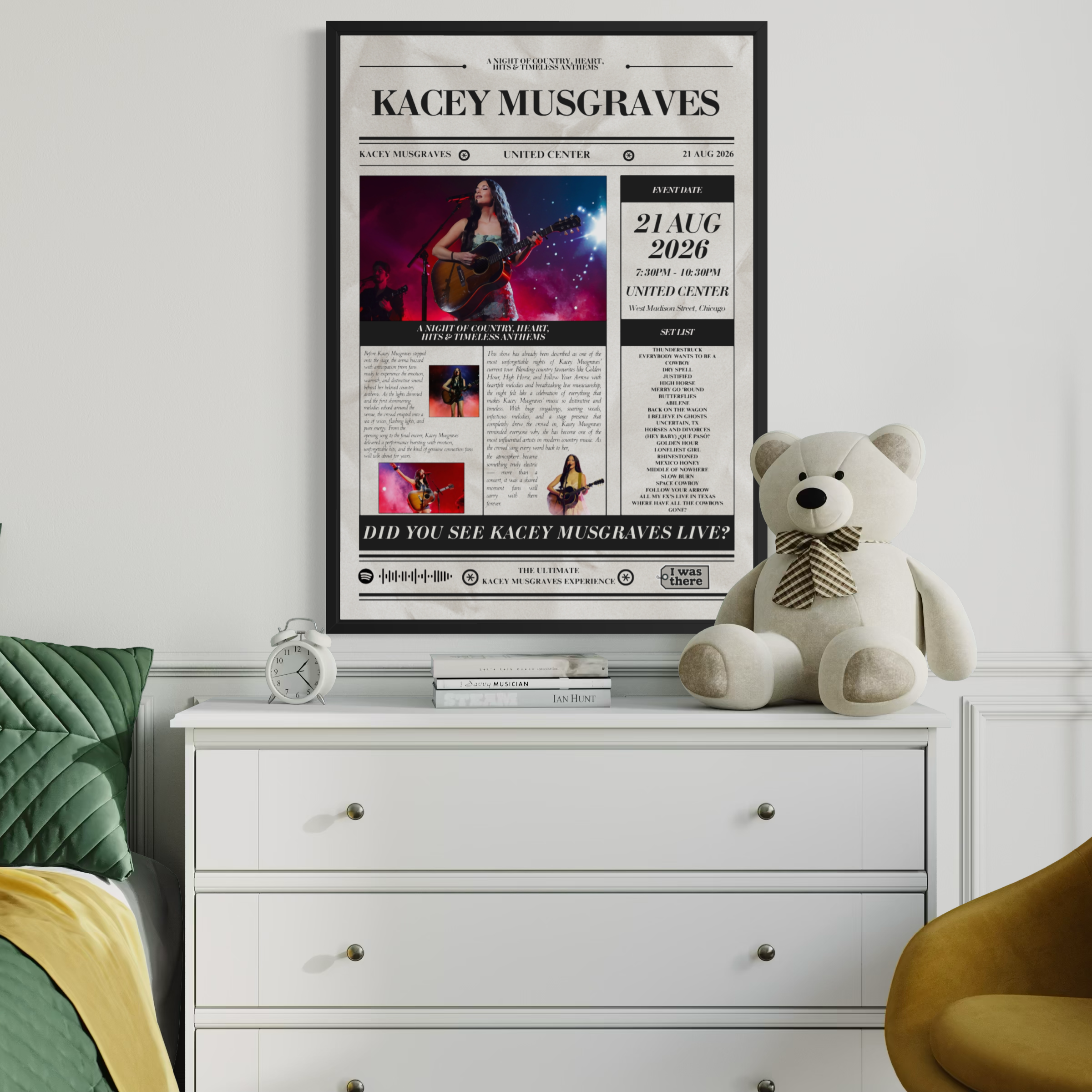 Kacey Musgraves - Personalised Newspaper Style Concert Poster (USA Tour)