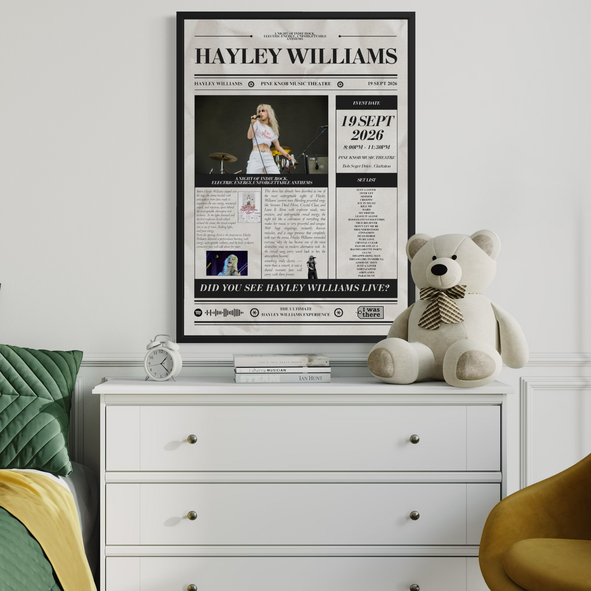Hayley Williams - Personalised Newspaper Style Concert Poster (USA Tour)