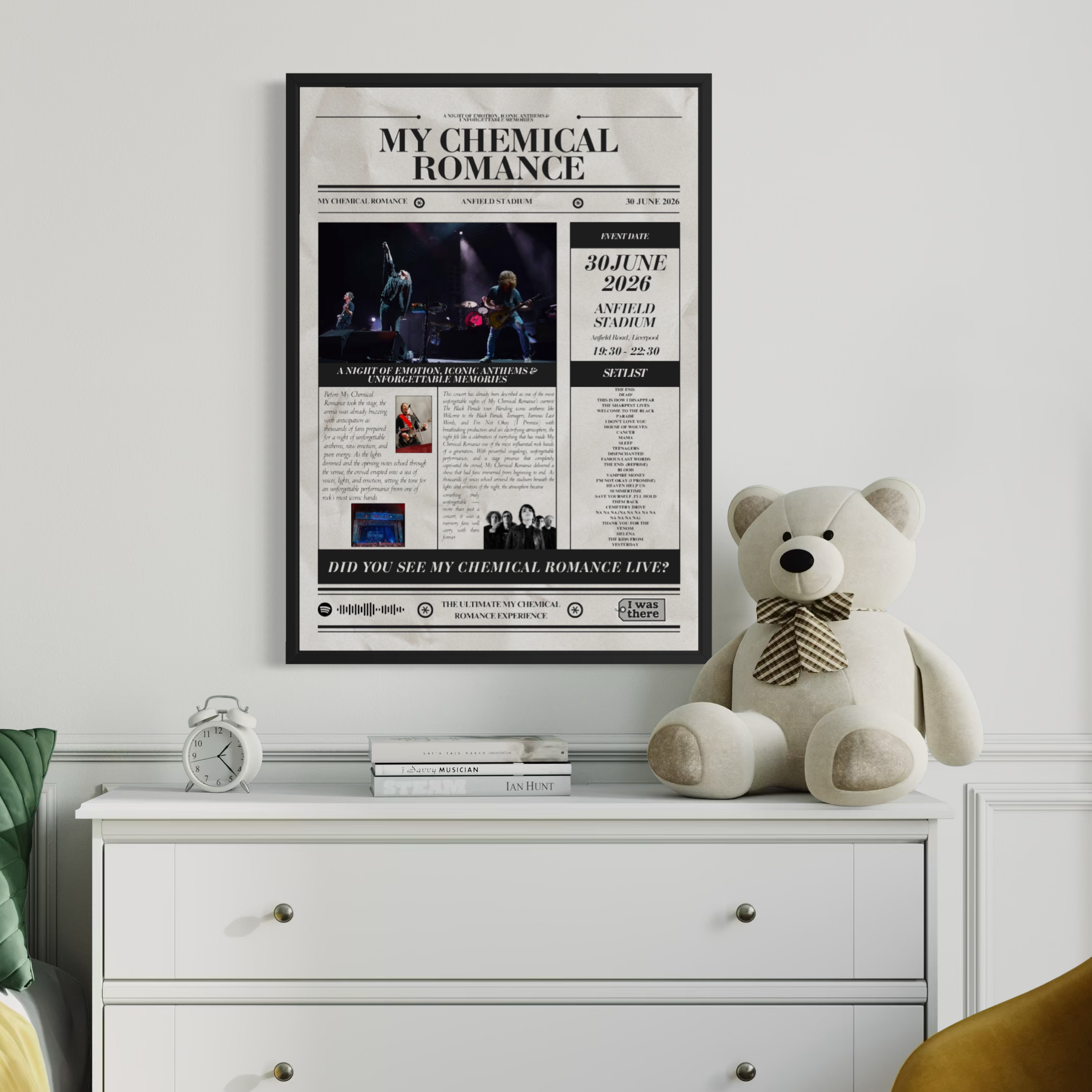 My Chemical Romance - Personalised Newspaper Style Concert Poster
