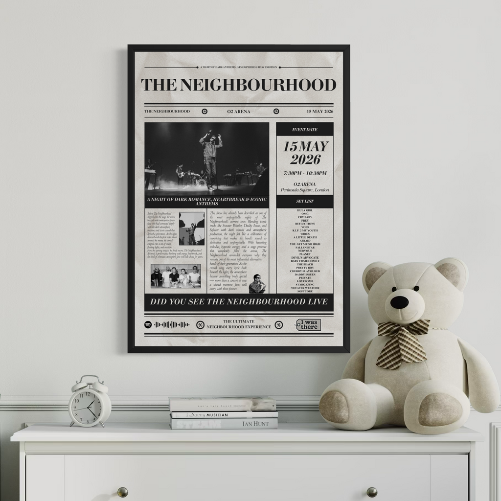 The Neighbourhood - Personalised Newspaper Style Concert Poster