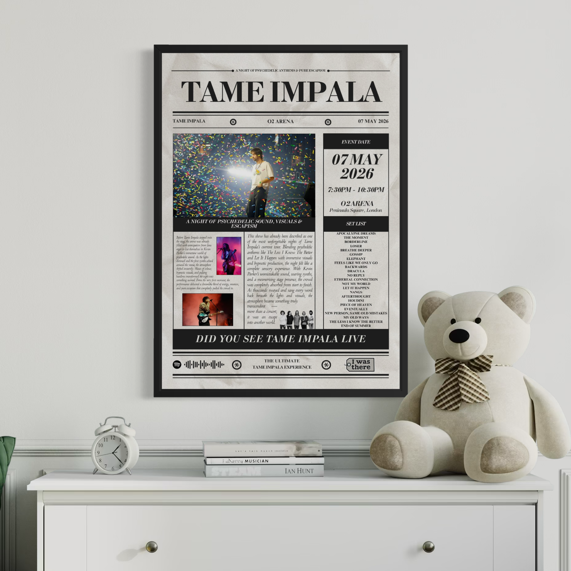 Tame Impala - Gepersonaliseerd Krantenstijl Concertposter