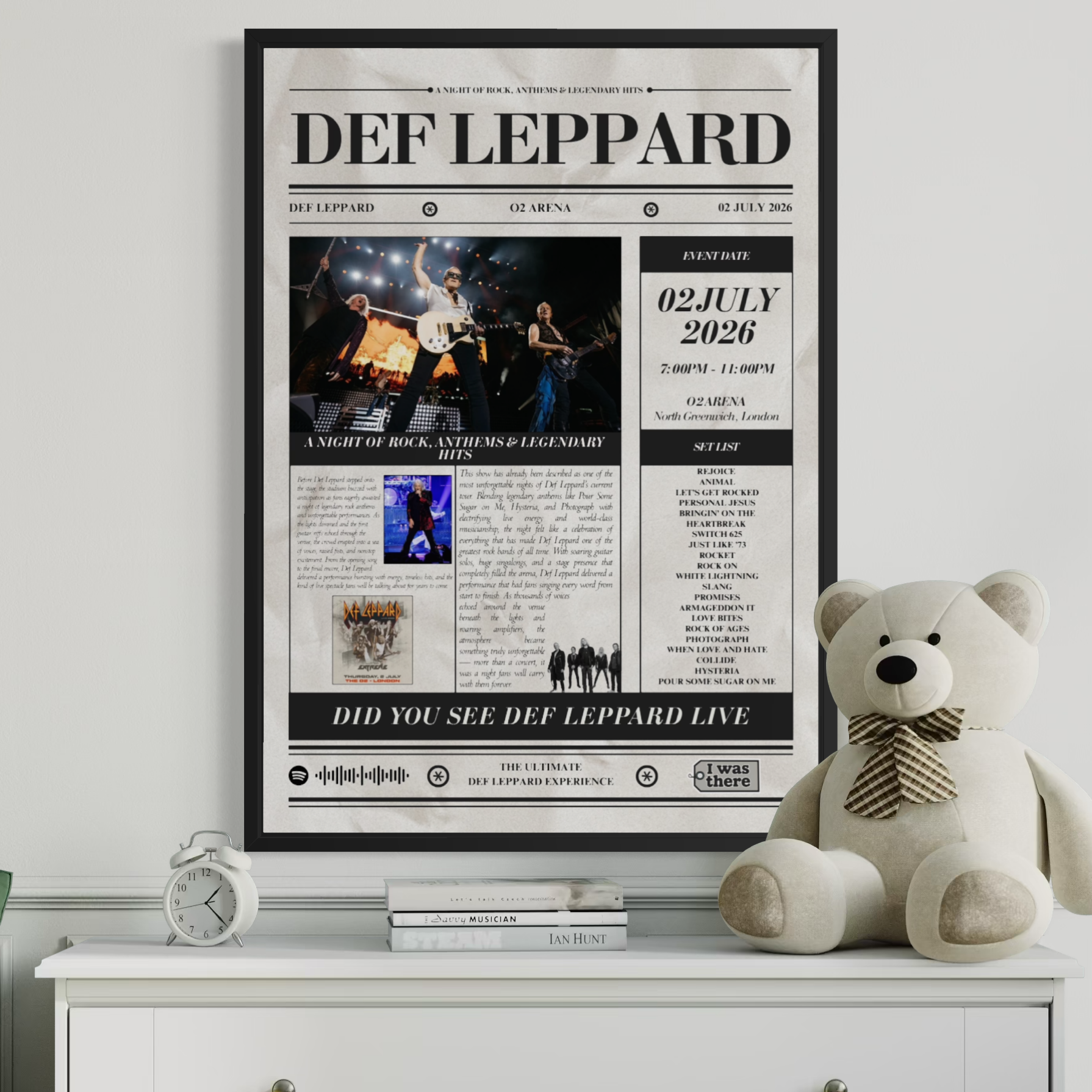 Def Leppard - Personalised Newspaper Style Concert Poster