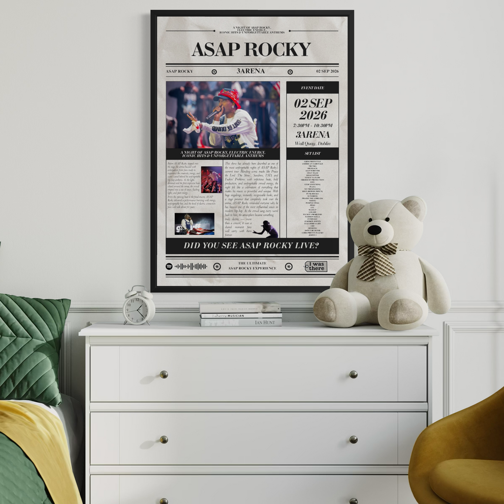 Asap Rocky - Personalised Newspaper Style Concert Poster