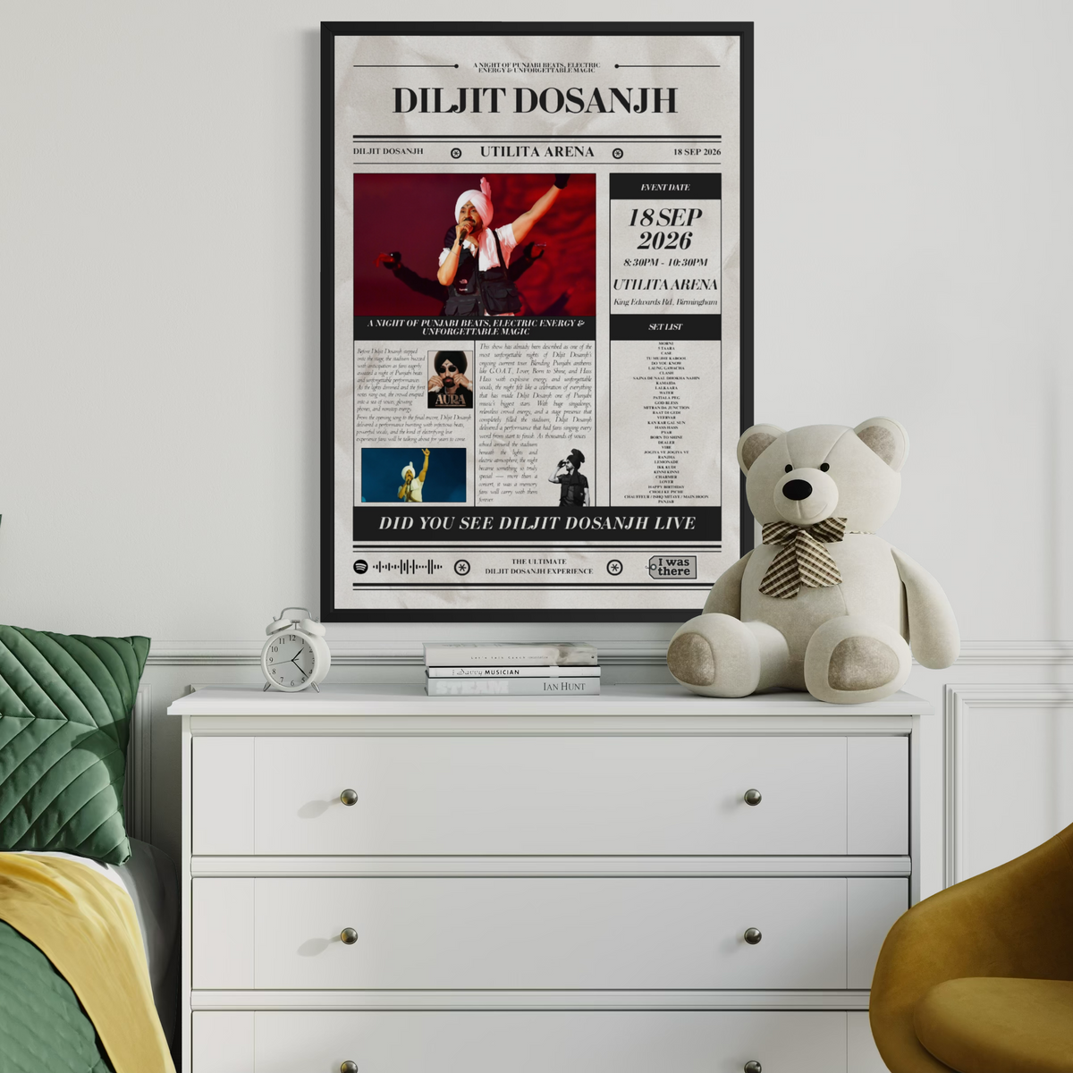 Diljit Dosanjh - Personalised Newspaper Style Concert Poster