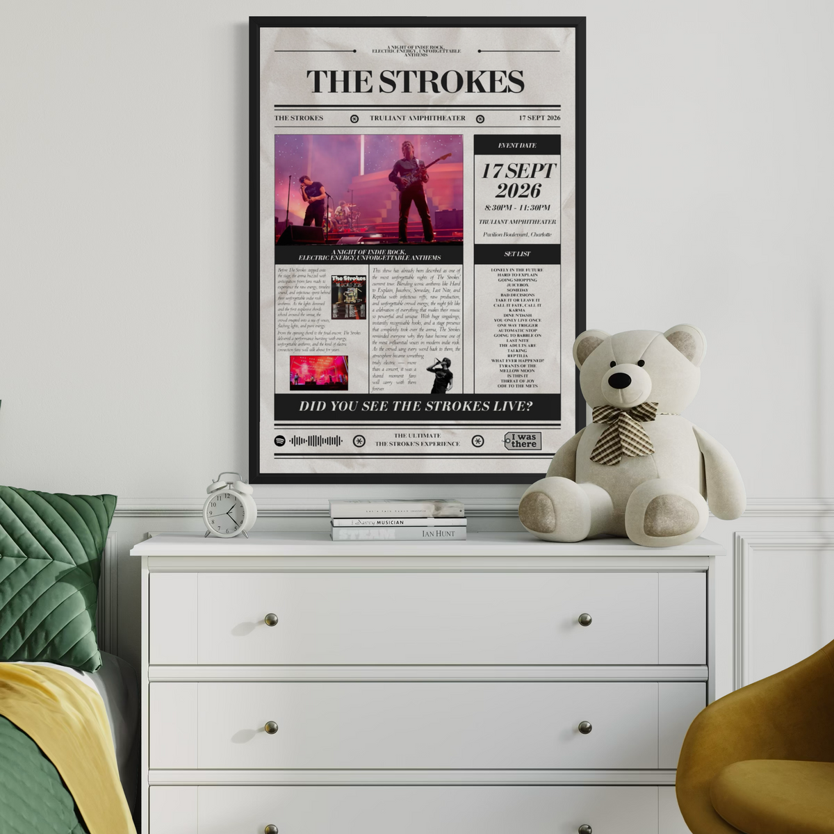 The Strokes - Personalised Newspaper Style Concert Poster (USA Tour)