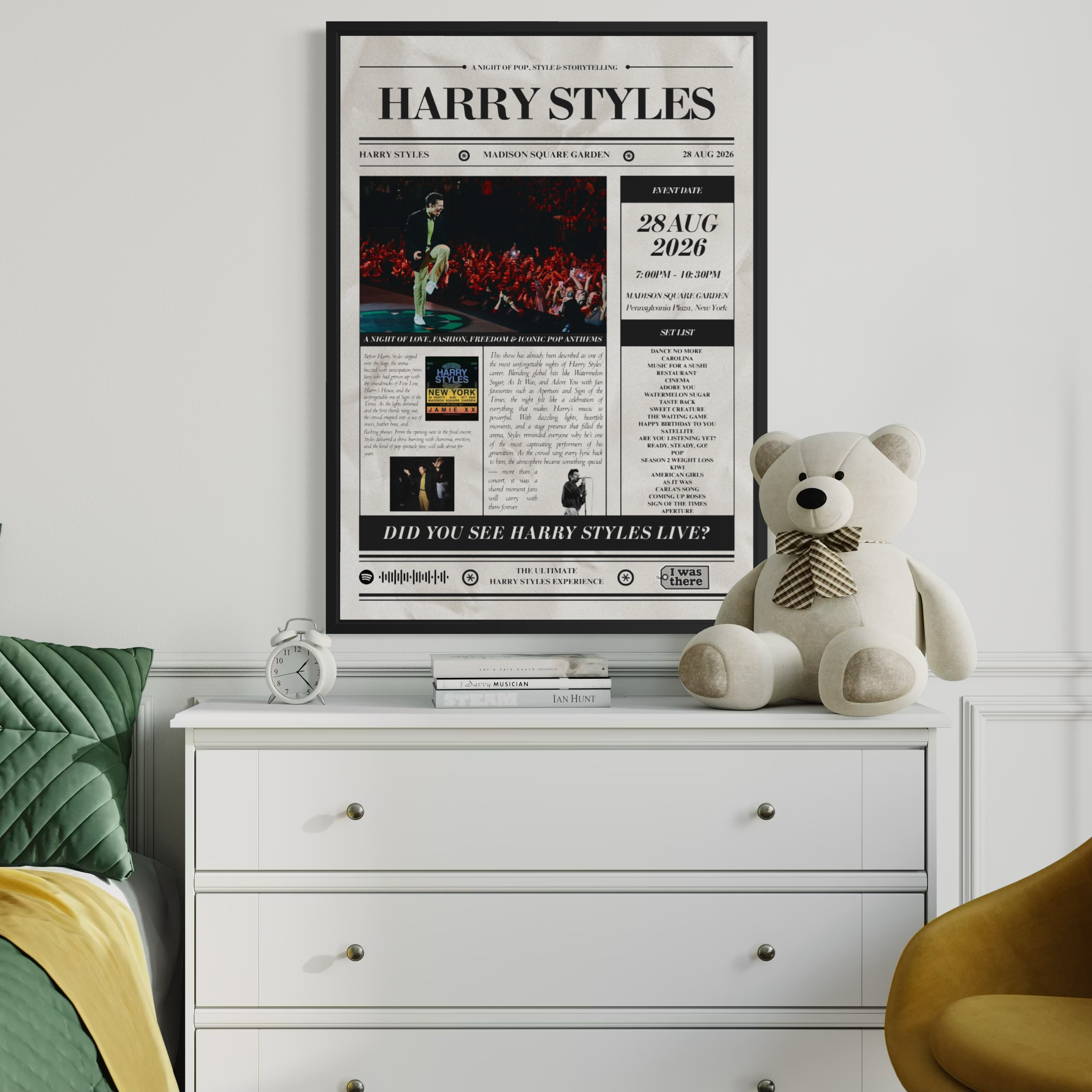 Harry Styles - Personalised Newspaper Style Concert Poster (USA Tour)