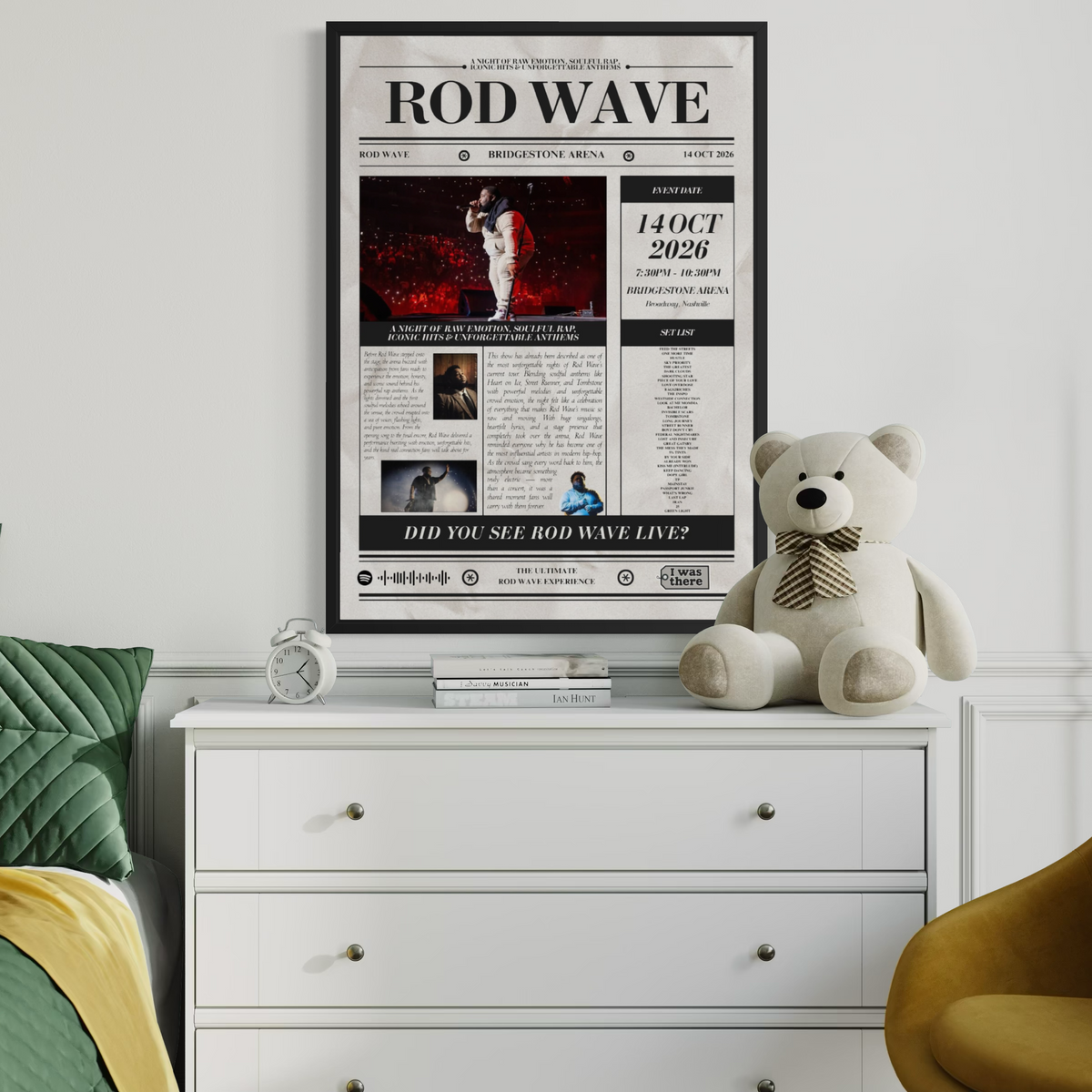 Rod Wave - Personalised Newspaper Style Concert Poster (USA Tour)