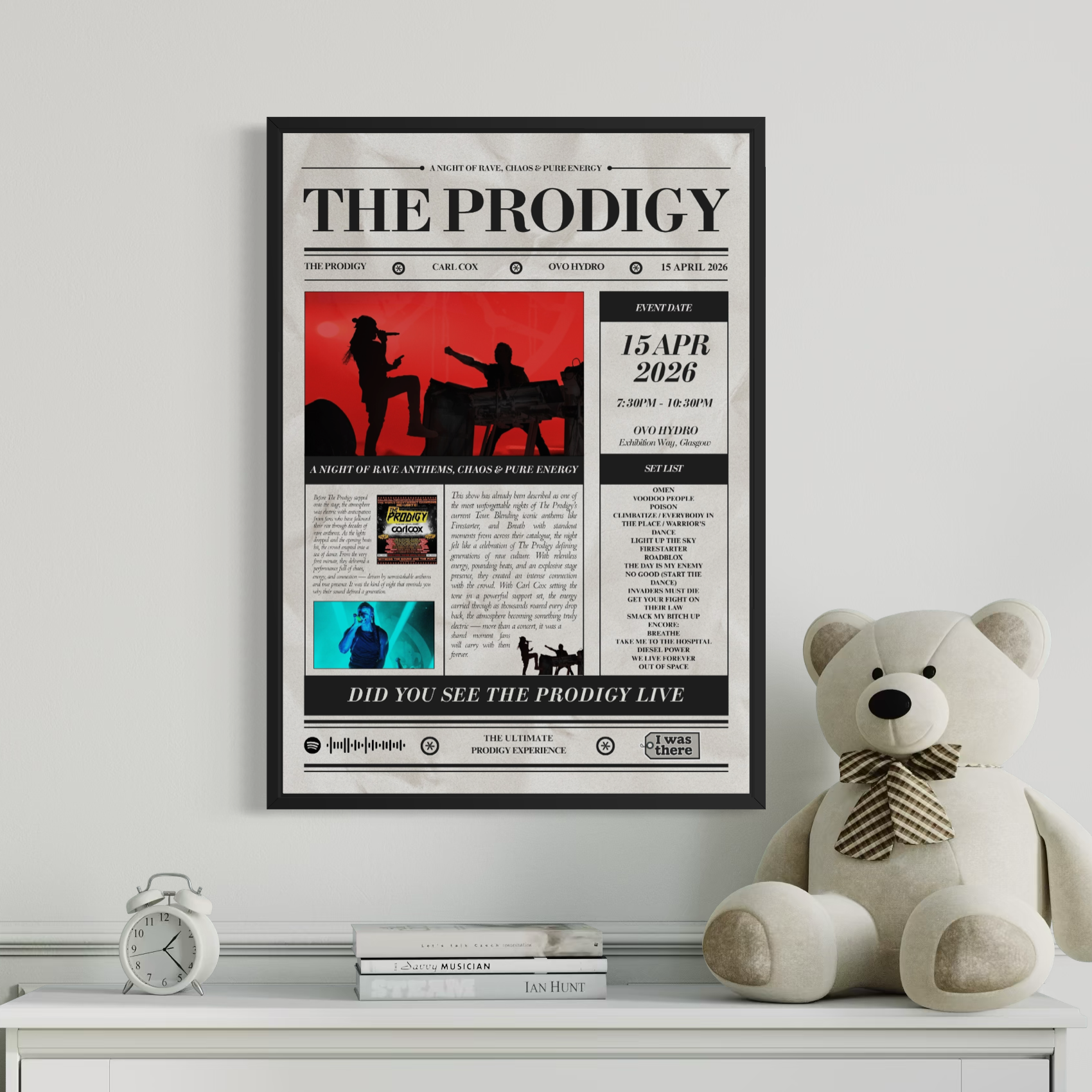 The Prodigy - Personalised Newspaper Style Concert Poster
