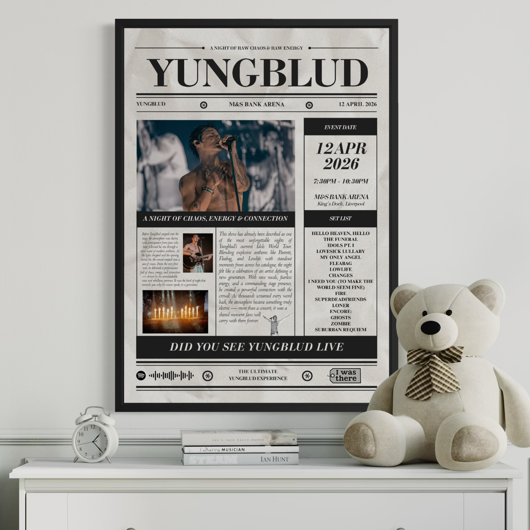 YUNGBLUD - Personalised Newspaper Style Concert Poster