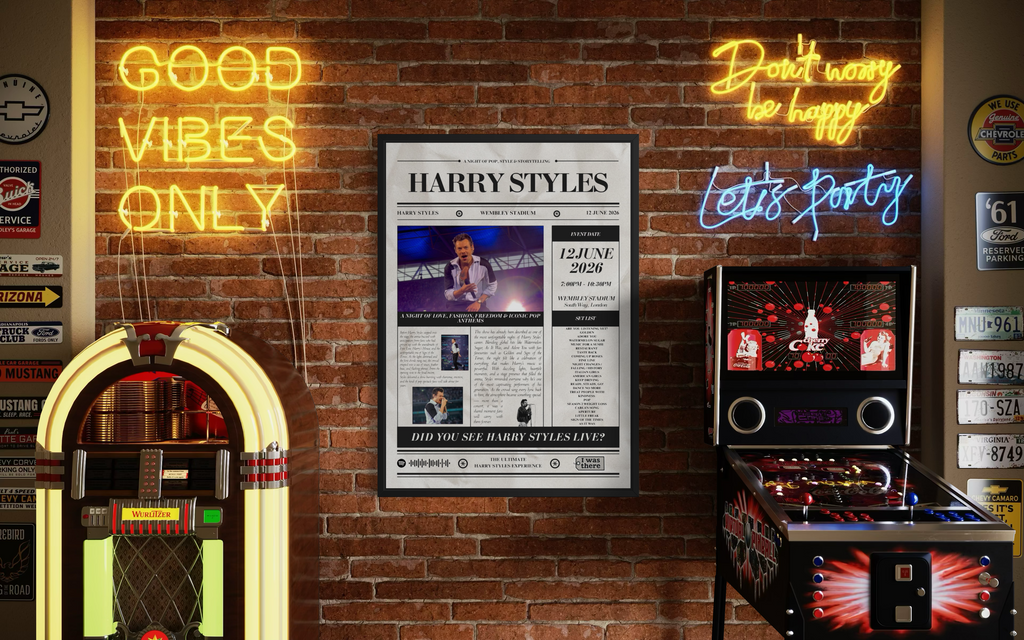 Harry Styles - Personalisiertes Konzertplakat im Zeitungsstil