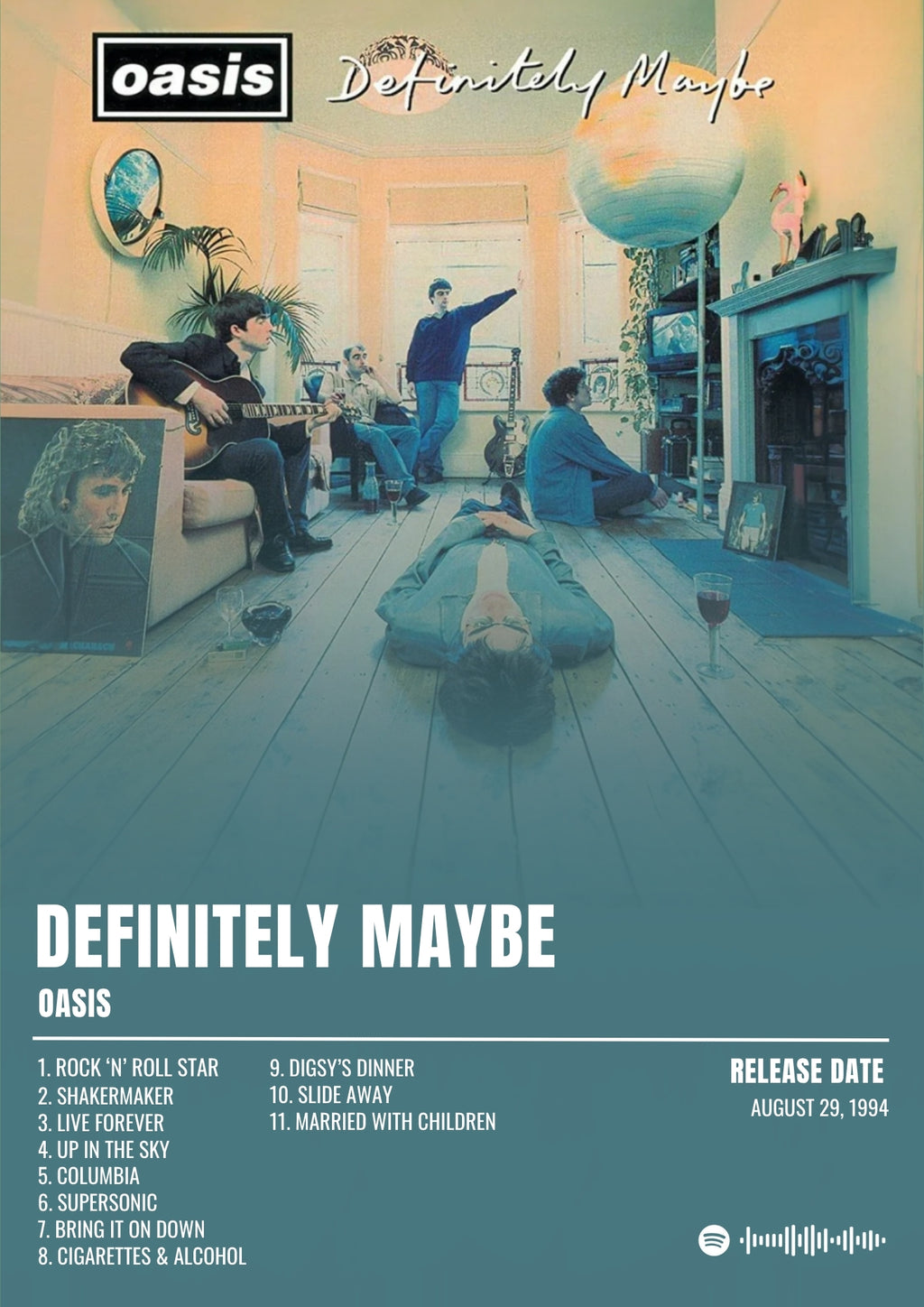 Definitely Maybe - Oasis Inspired Album Poster