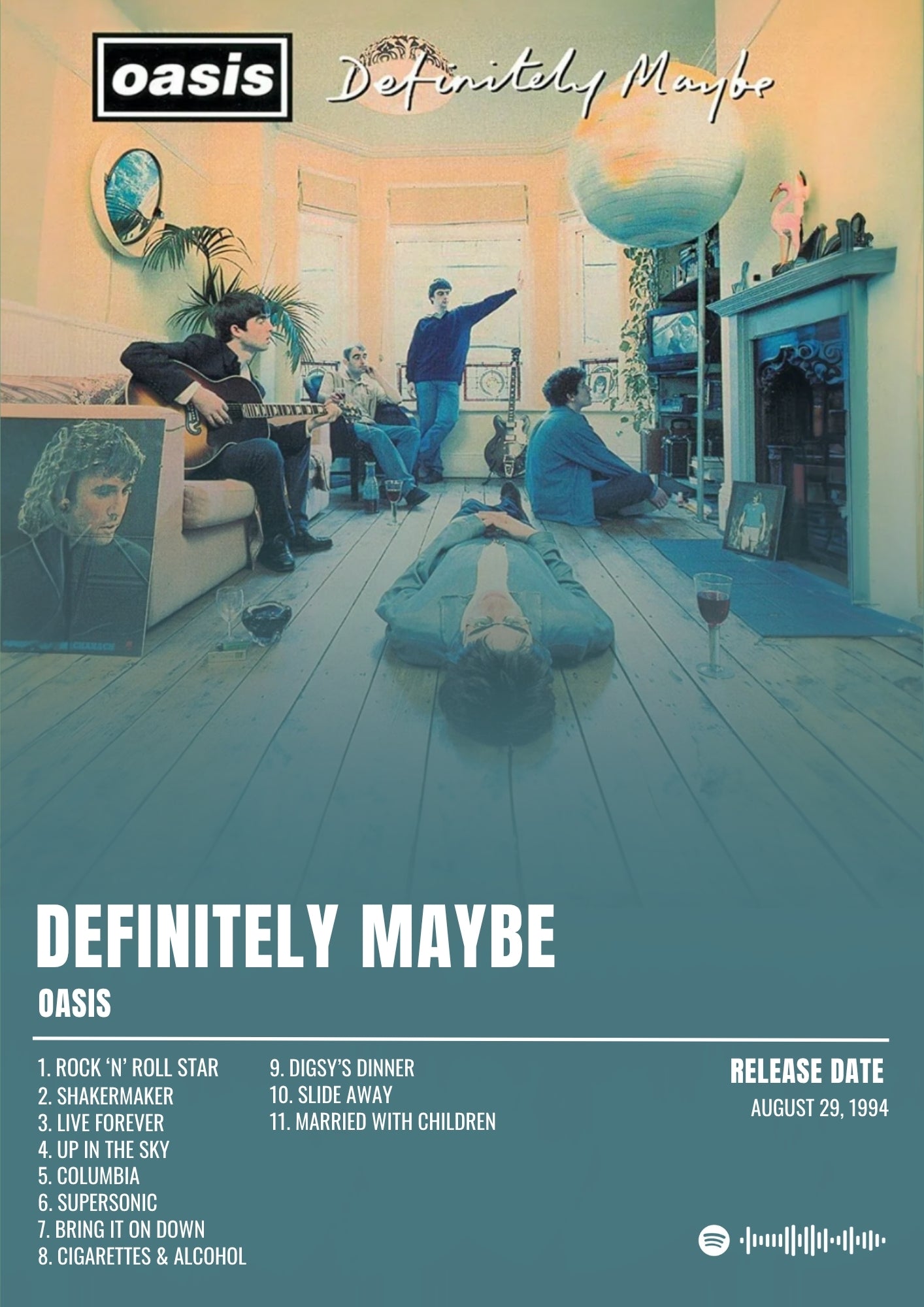 Definitely Maybe - Oasis Inspired Album Poster