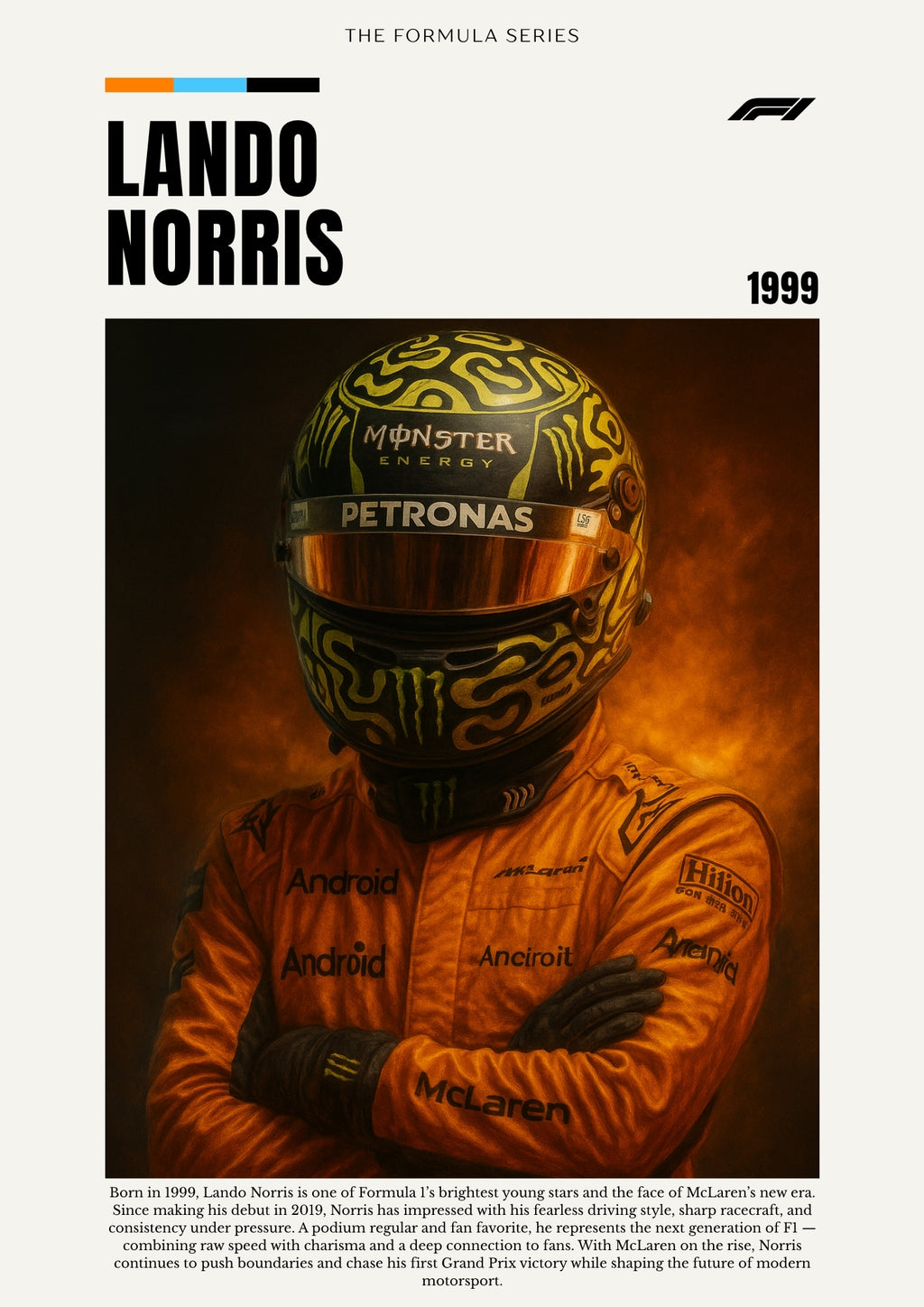 Lando Norris Poster - Formula 1 Inspired Print