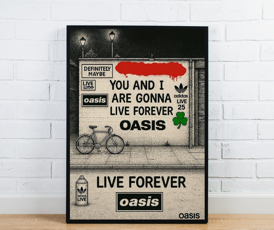 Oasis Graffiti Poster - Live Forever