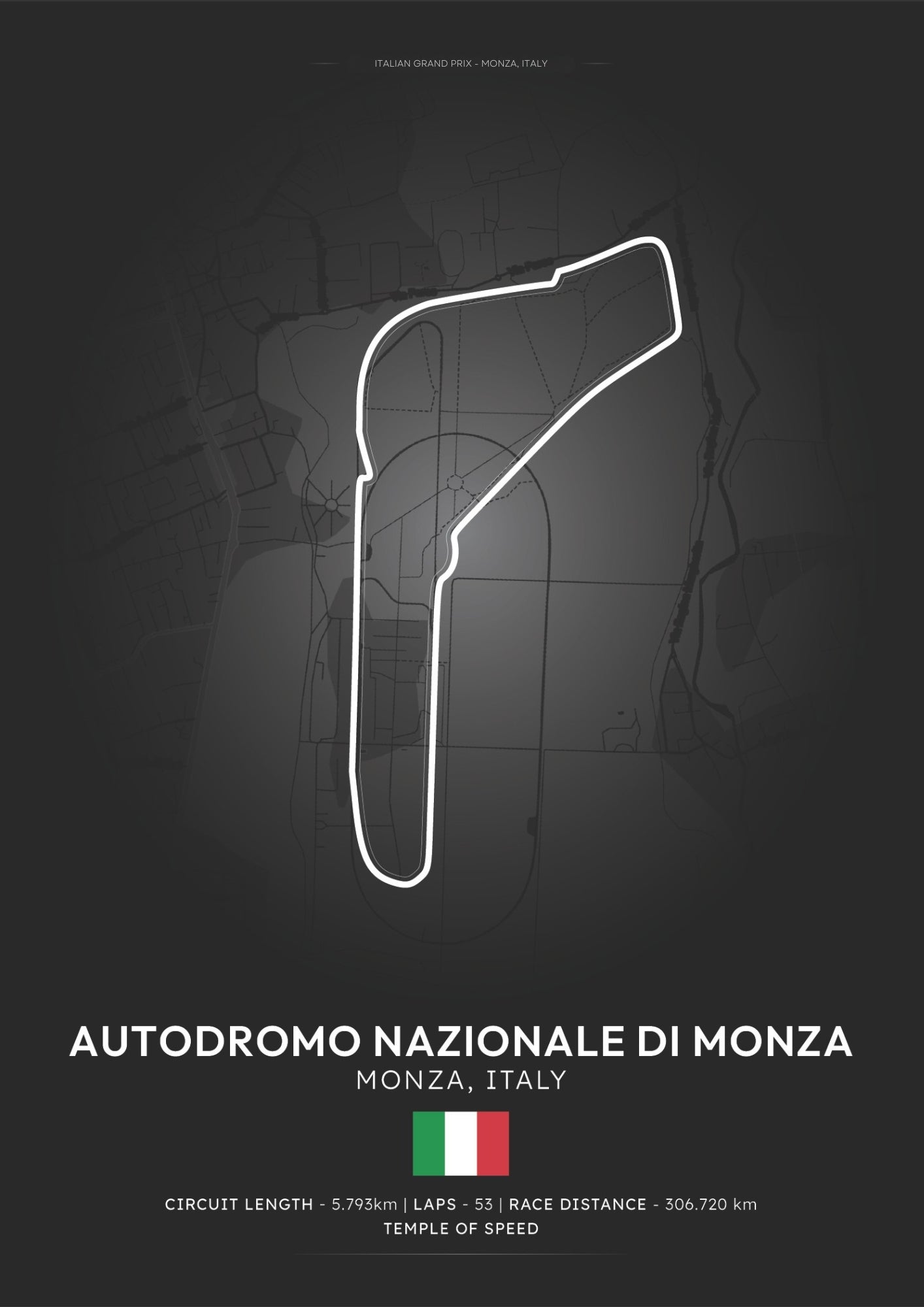 Monza Circuit Poster - Formula 1 Inspired Print
