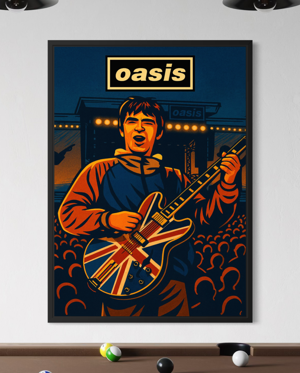 Noel Gallagher Union Jack Guitar Poster - Oasis Inspired Print