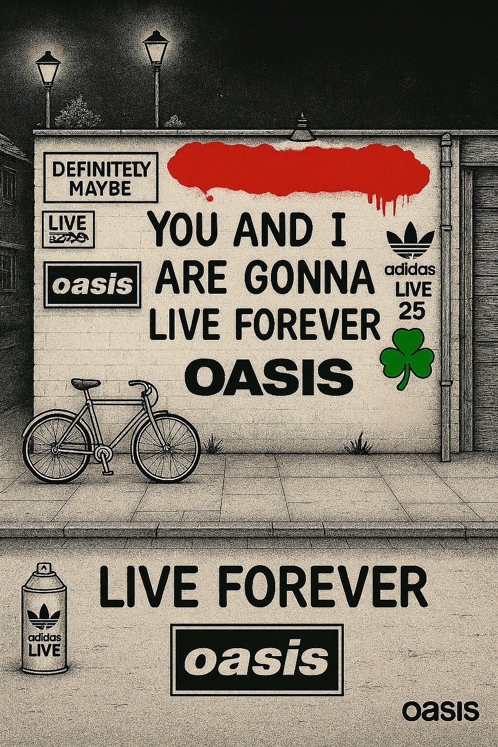 Oasis Graffiti Poster - Live Forever