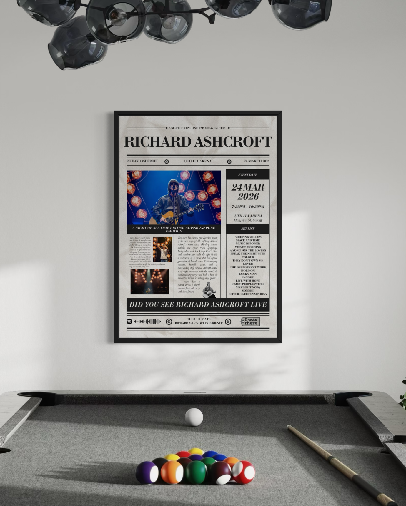Richard Ashcroft - Personalised Newspaper Style Concert Poster