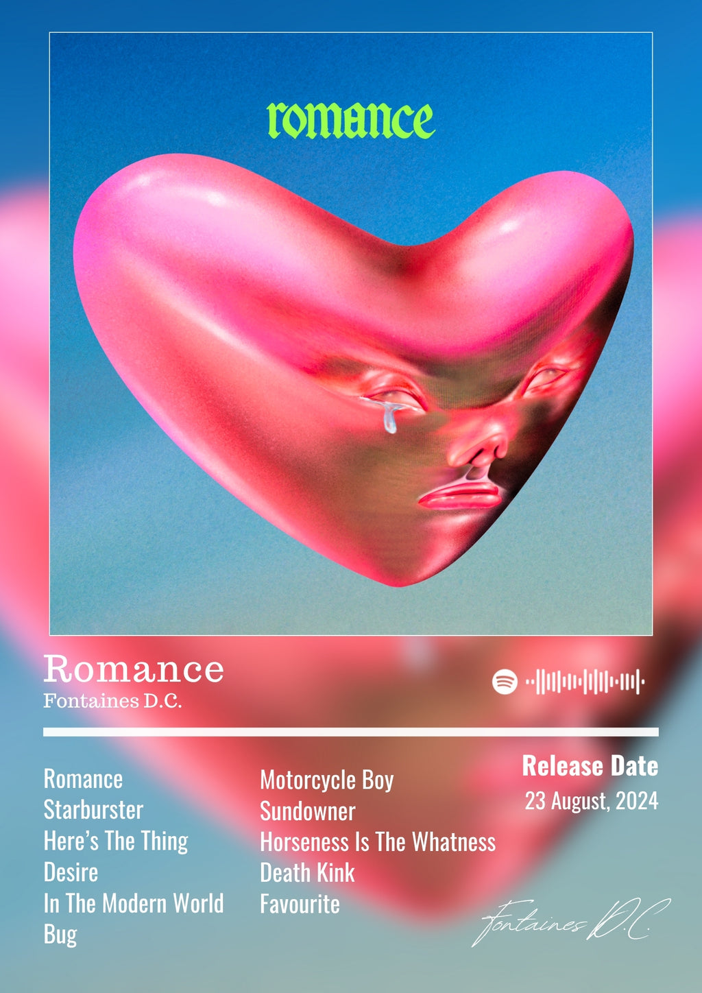 Romance - Fontaines D.C. Inspired Album Poster
