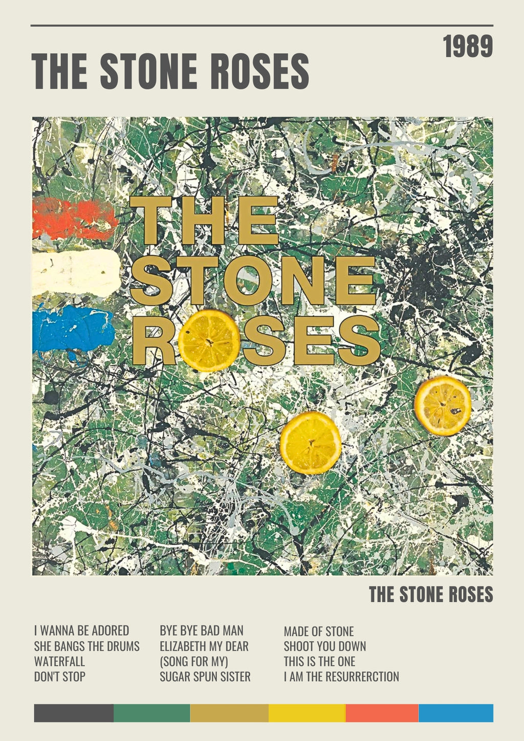 The Stone Roses Album Track Poster - Stone Roses Inspired Print