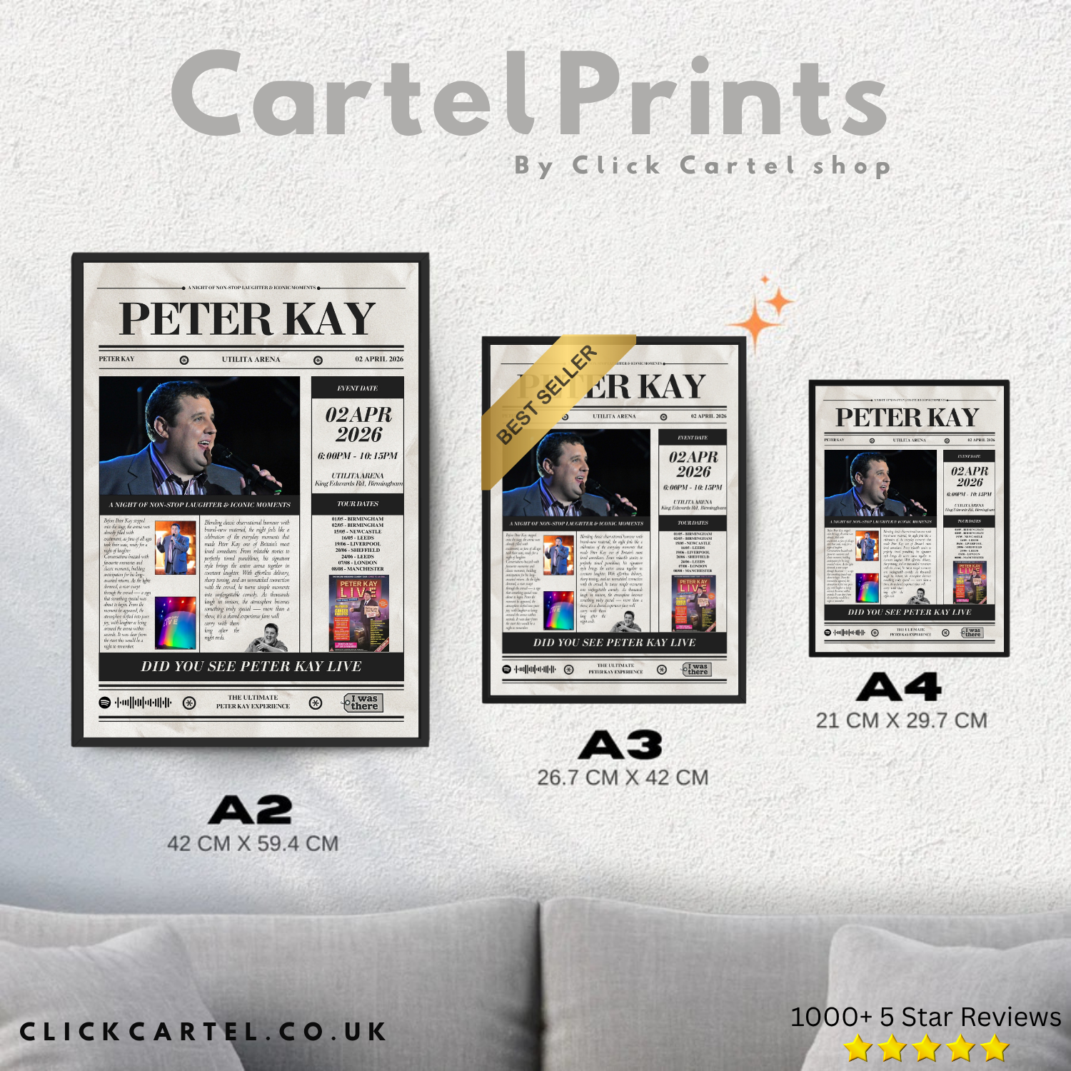 Peter Kay - Personalised 'I Was There' Newspaper Style Stand-Up Poster