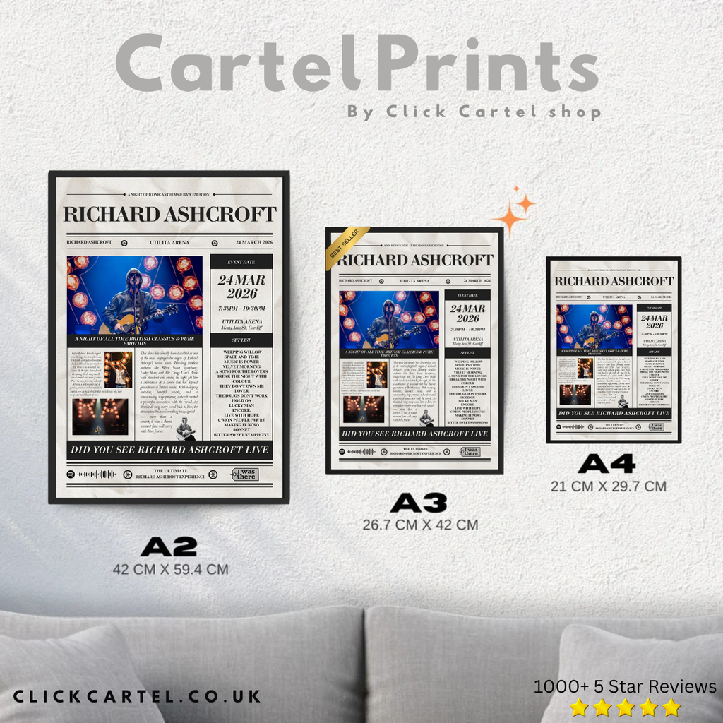 Richard Ashcroft - Personalised Newspaper Style Concert Poster