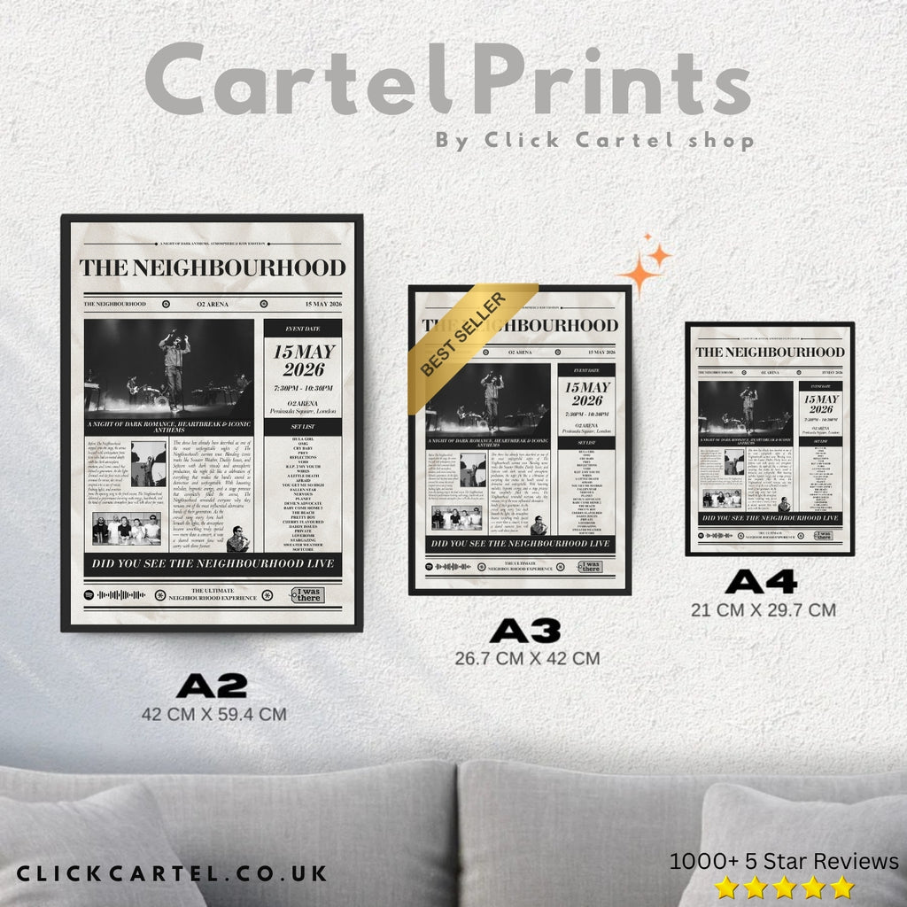 The Neighbourhood - Personalised Newspaper Style Concert Poster