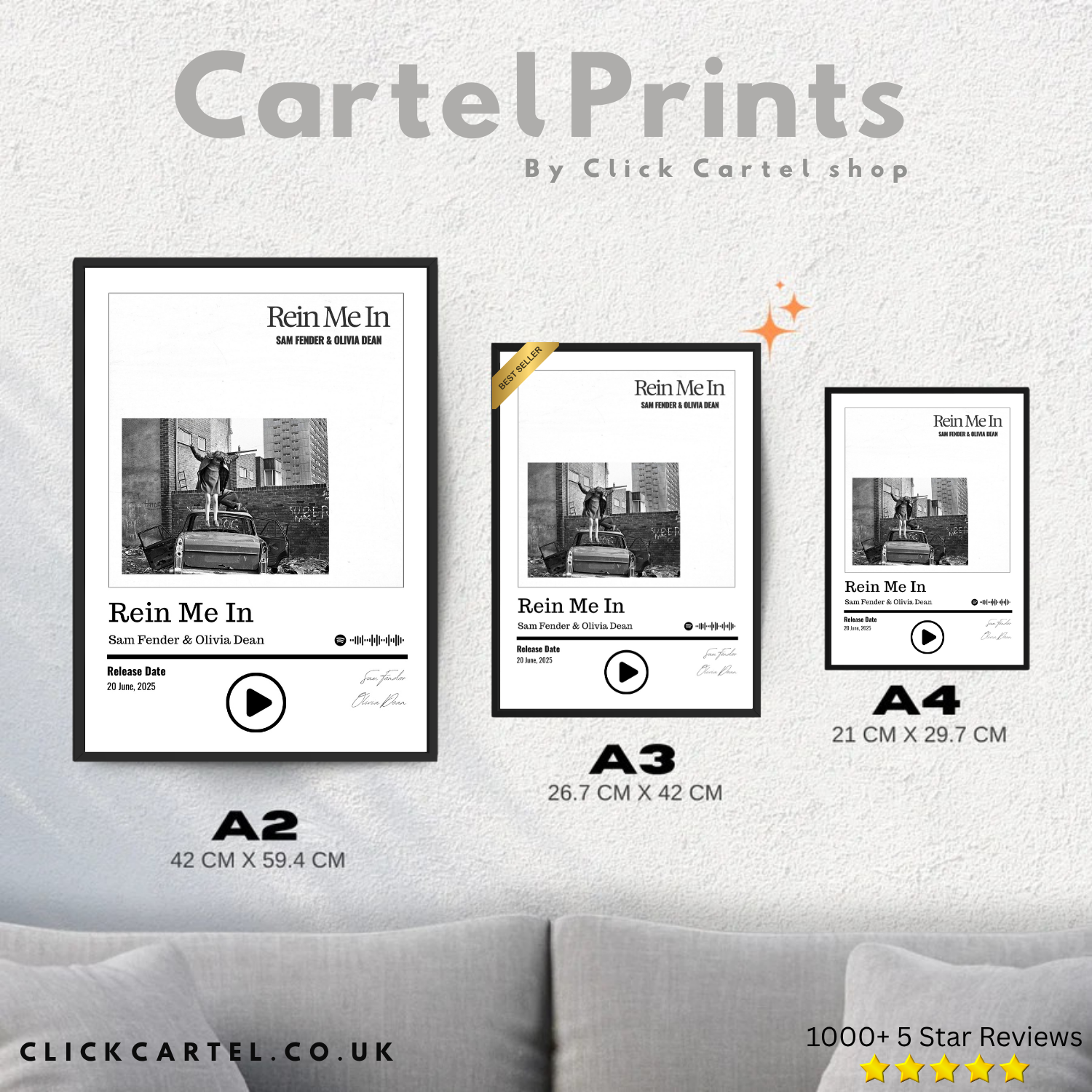 Rein Me In Poster - Sam Fender & Olivia Dean Custom Song Print