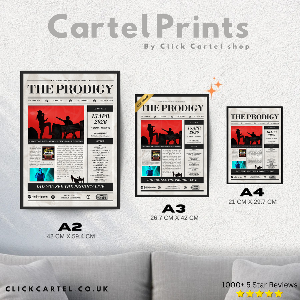 The Prodigy - Gepersonaliseerd Krantenstijl Concertposter
