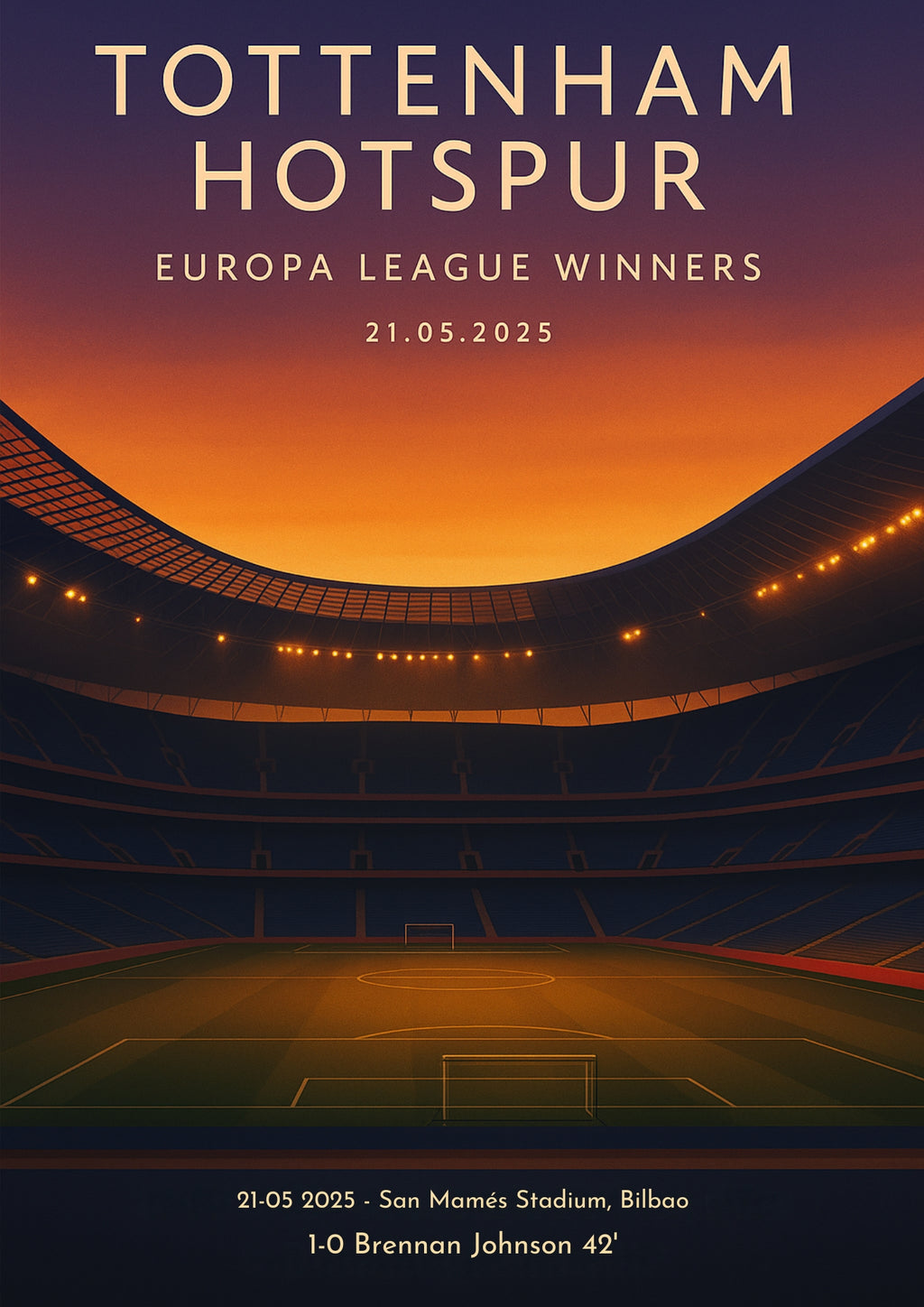 Tottenham Hotspur Inspired Europa League Final Poster - Iconic Matchday Wall Art