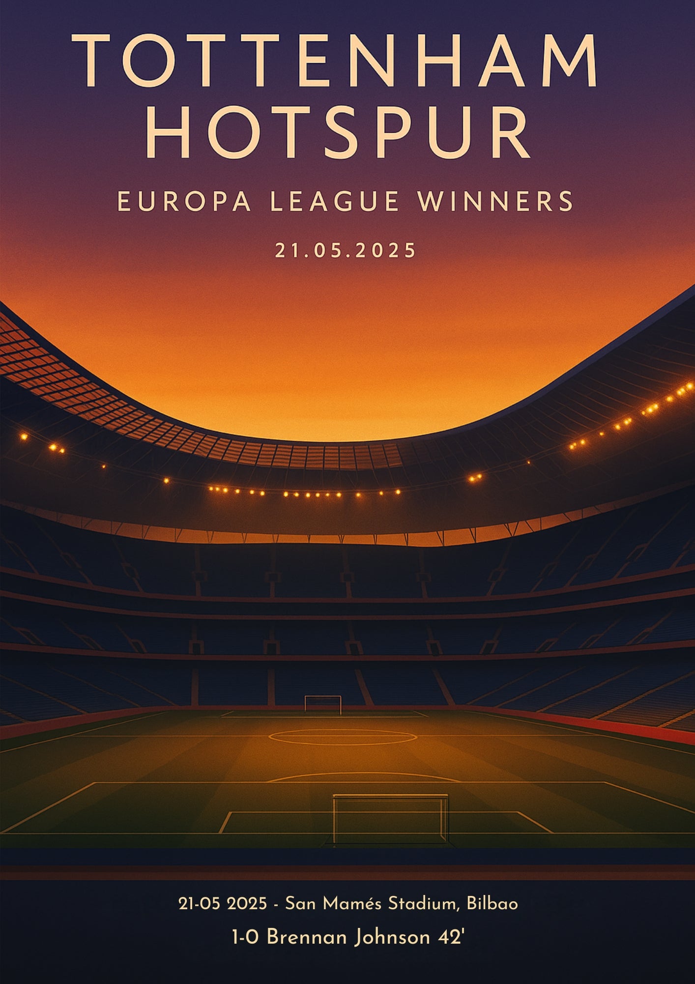 Tottenham Hotspur Inspired Europa League Final Poster - Iconic Matchday Wall Art