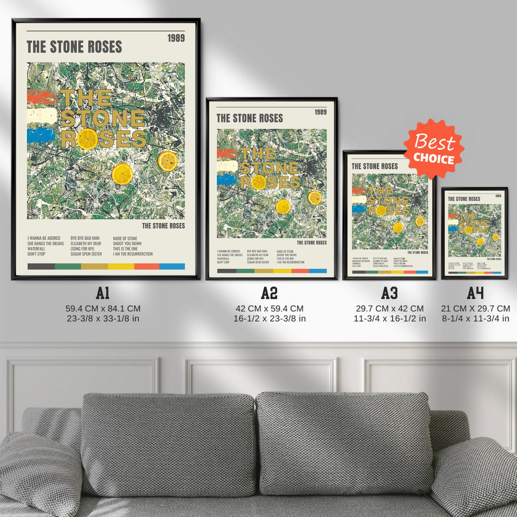 The Stone Roses Album Track Poster - Stone Roses Inspired Print