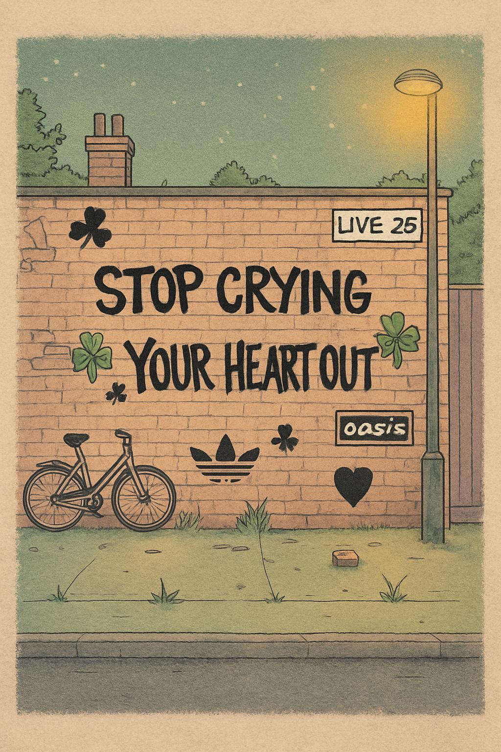 Oasis Graffiti Poster - Stop Crying Your Heart Out