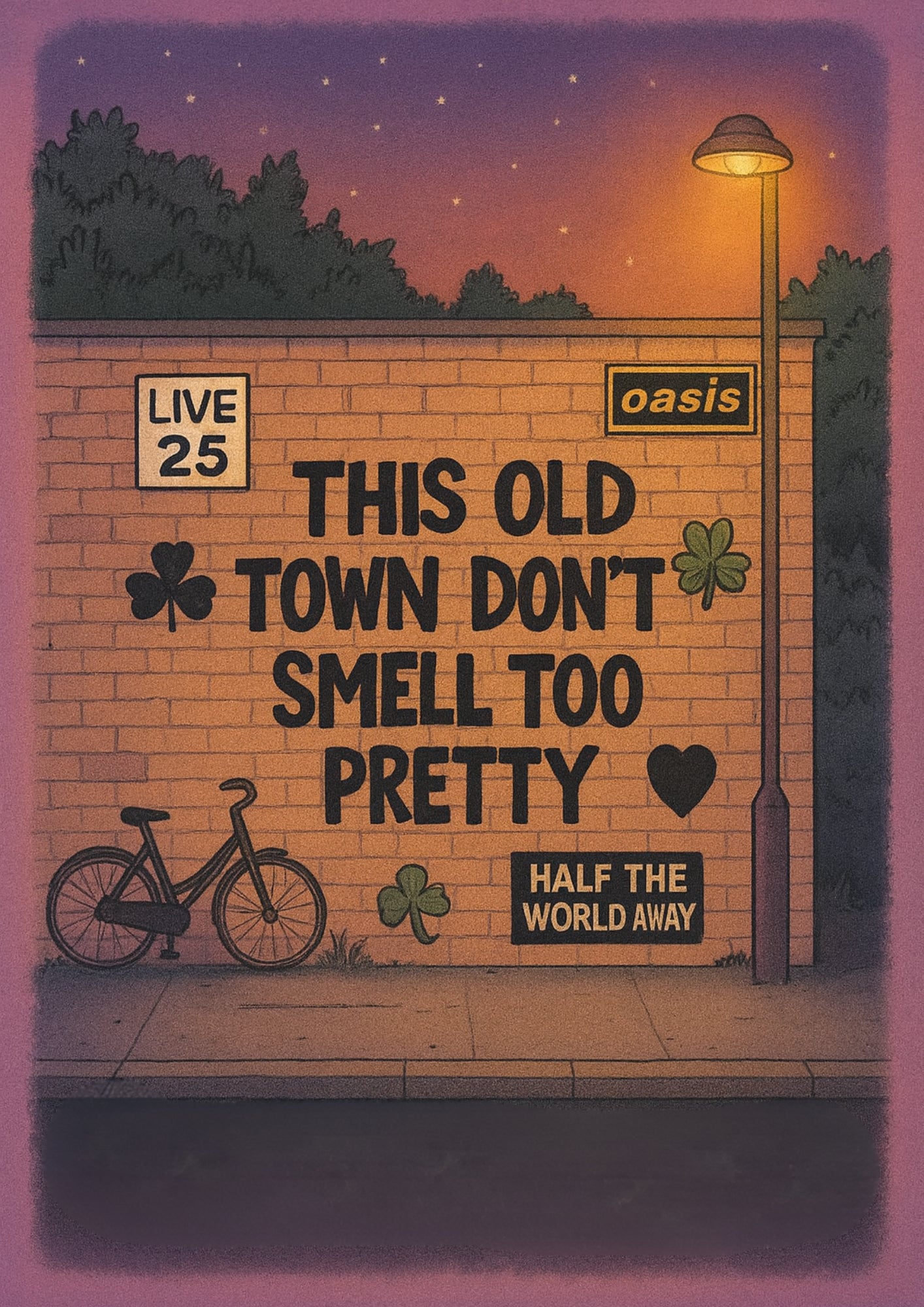Oasis Graffiti Poster - Half The World Away