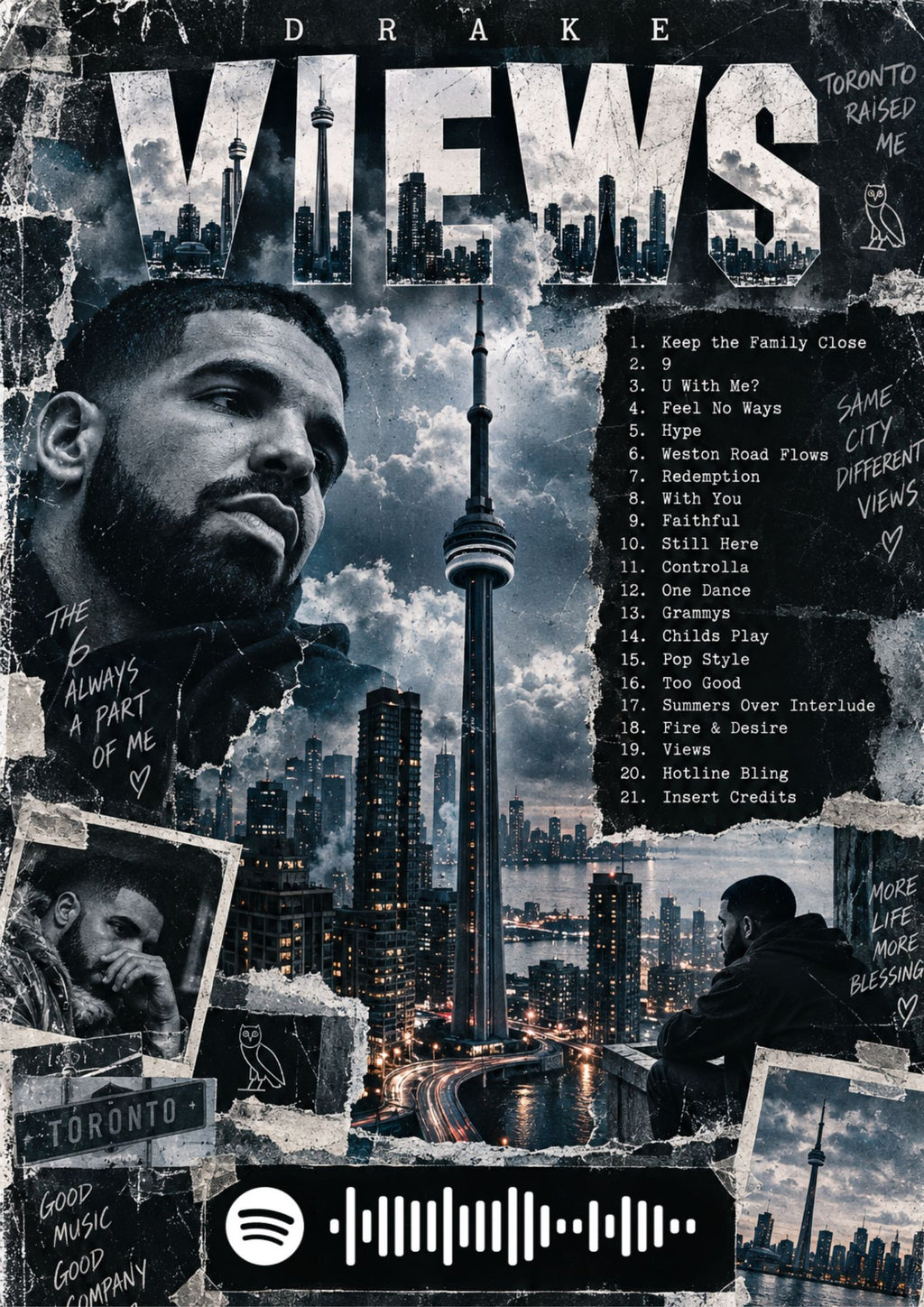 Views - Drake Inspired Album Poster - USA